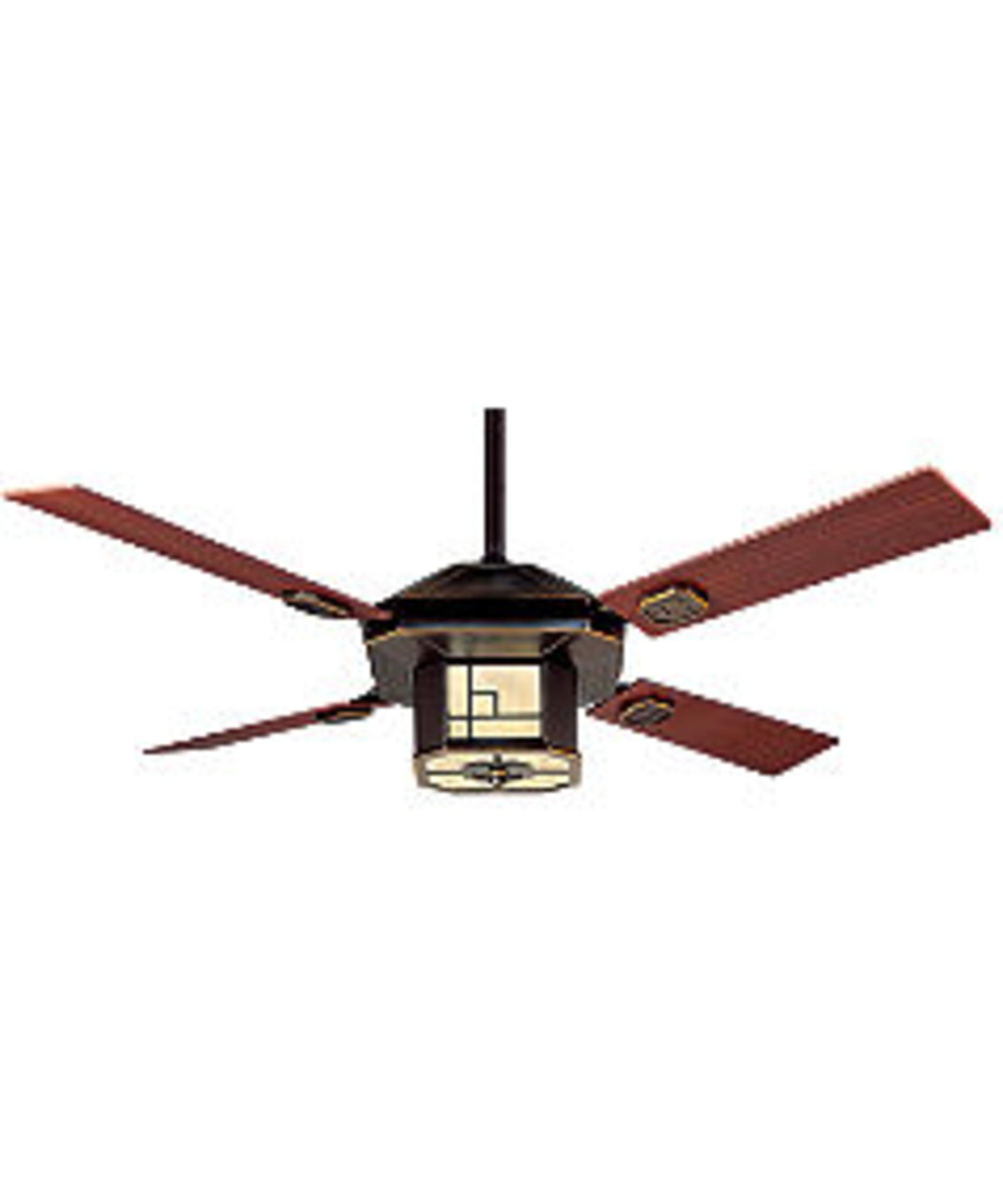 Casablanca Bungalow 56 Inch 4 Blade Ceiling Fan Capitol Lighting Shown In Amber Bronze Finish And Glass