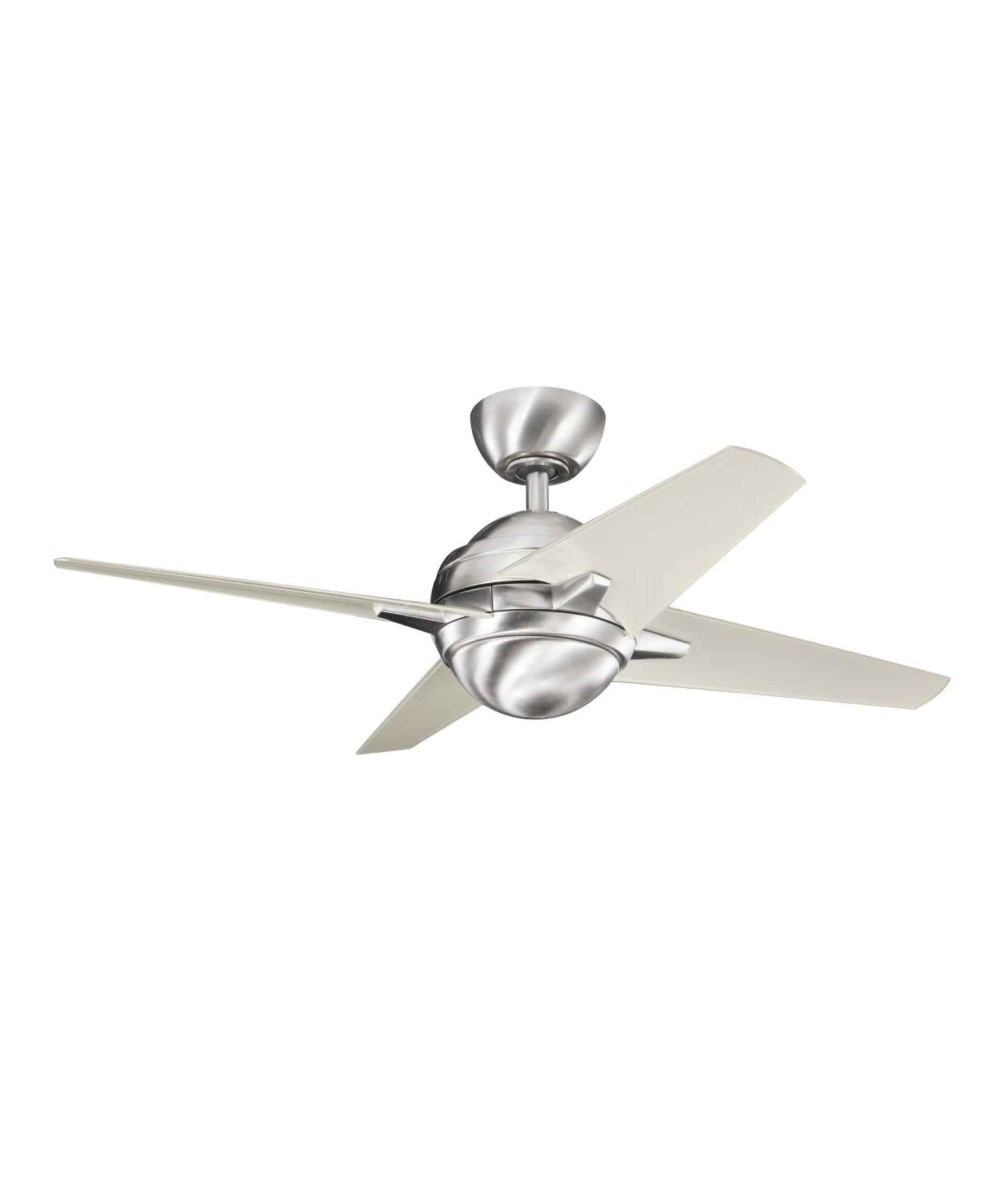 Kichler 300147 Rivetta Ii 42 Inch 4 Blade Ceiling Fan Capitol Shown In Brushed Stainless Steel Finish And Cased Opal Glass