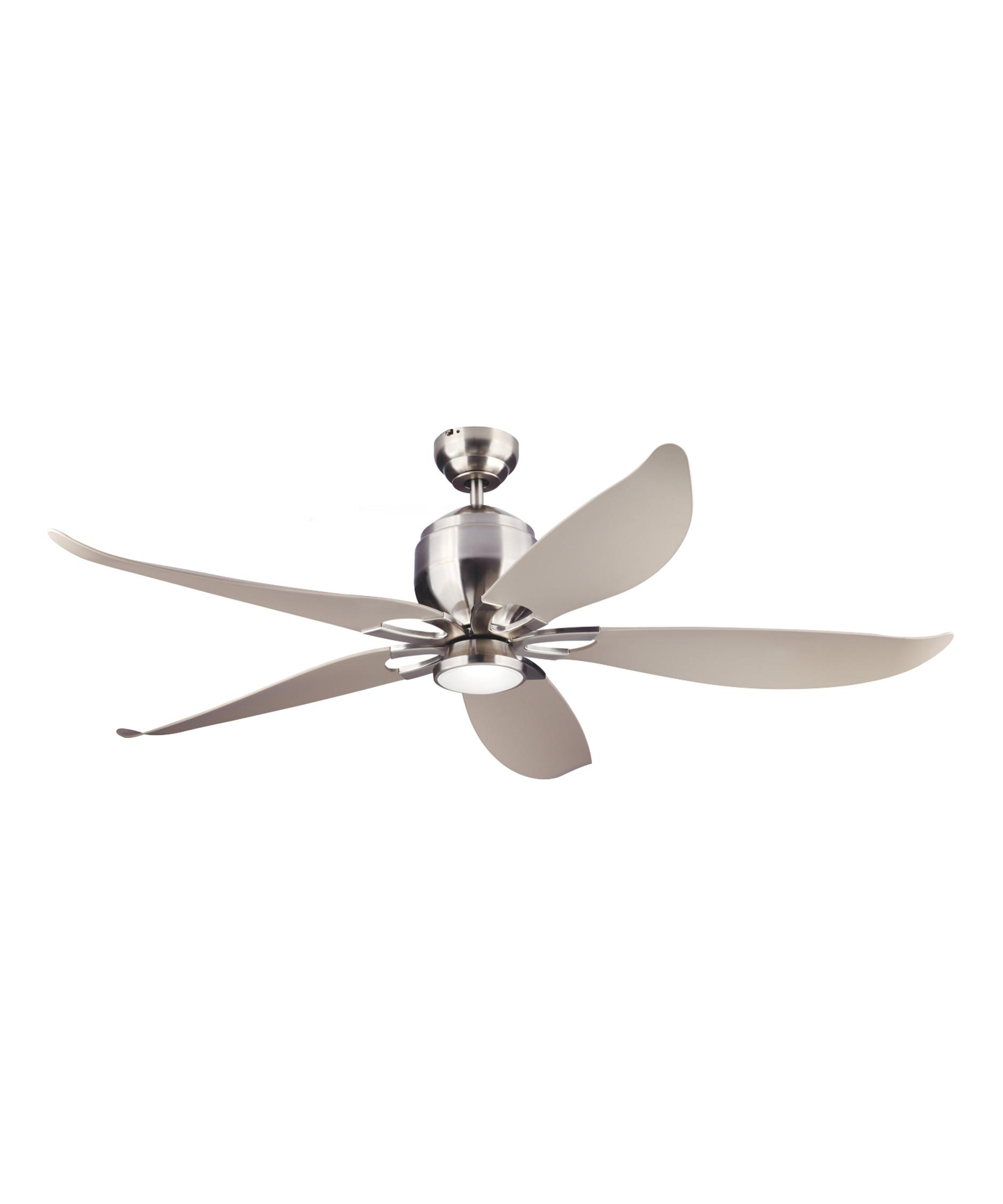 Monte Carlo 5llr56 Lily 56 Inch 5 Blade Ceiling Fan Capitol Shown In Brushed Steel Finish And Clear Frosted Glass