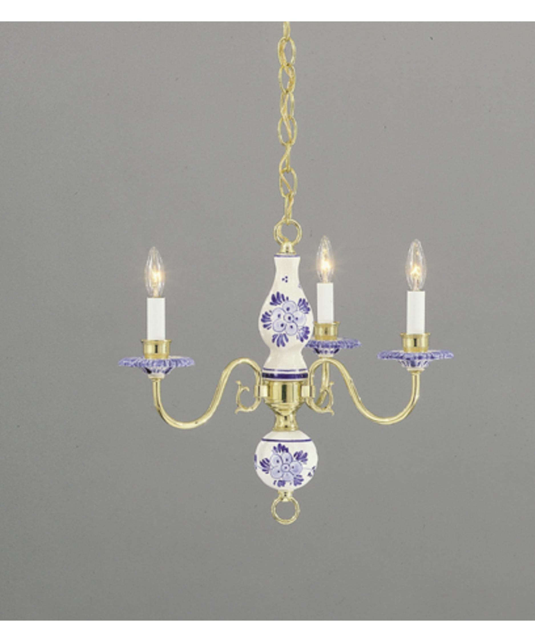 Nulco Lighting Delft Inch Wide Light Mini Chandelier - Shown In Polished Brass Finish With Blue Delft nulco lighting delft inch wide light mini chandelier - shown in polished brass finish with blue delft