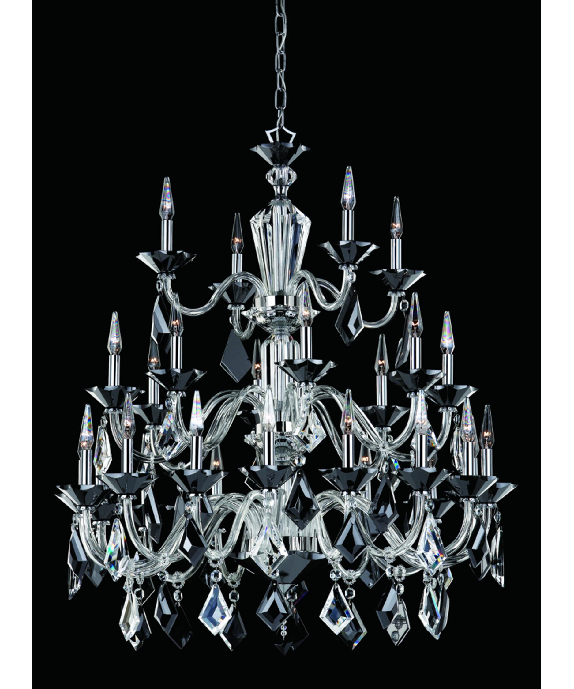 Nulco Lighting Diamond Inch Wide Light Chandelier - Shown In Chrome Finish With Black And Clear Crystals nulco lighting diamond inch wide light chandelier - shown in chrome finish with black and clear crystals