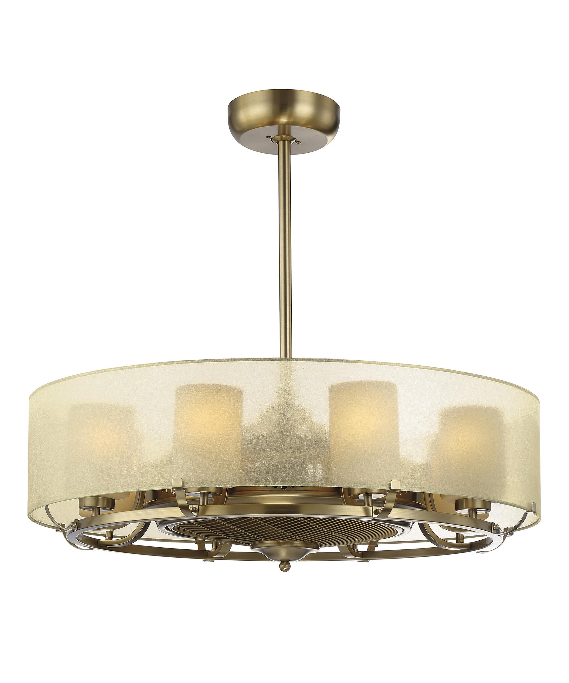 Savoy House 32 334 Fd 21 Vinton Inch Chandelier Ceiling Fan Shown In Burnished Russett Finish Cream Glass And Shade